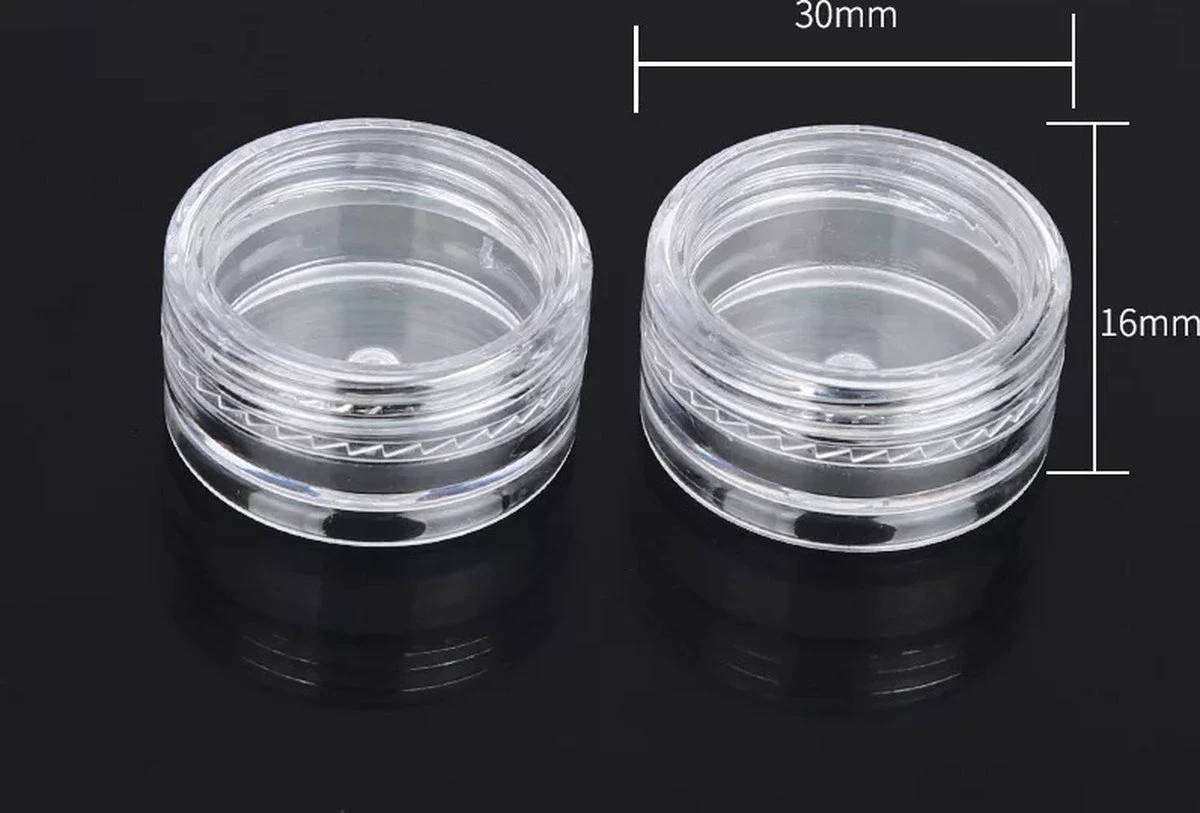 6 Mini Crème Potjes - Proefjes - 3 Grams Potjes - Proef Potjes - Monster Potjes - Cosmetica Potjes - Potjes Met Deksel Plastic 2 Gram- Sample Potjes - Lege Potjes Met Deksel -Zalfpotjes - Plastic Potjes Met Deksel - Potjes Met Schroefdop - Afbeelding 4
