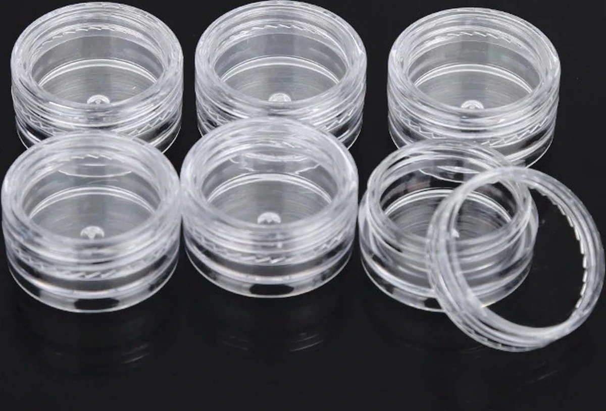 6 Mini Crème Potjes - Proefjes - 3 Grams Potjes - Proef Potjes - Monster Potjes - Cosmetica Potjes - Potjes Met Deksel Plastic 2 Gram- Sample Potjes - Lege Potjes Met Deksel -Zalfpotjes - Plastic Potjes Met Deksel - Potjes Met Schroefdop