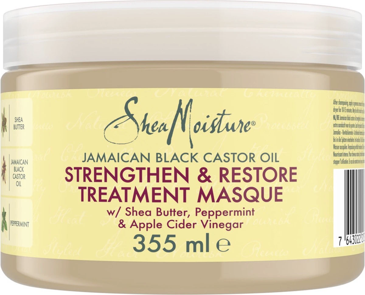 Shea Moisture Jamaican Black Castor Oil - Haarmasker Treatement Strenghten & Restore - 355 Ml