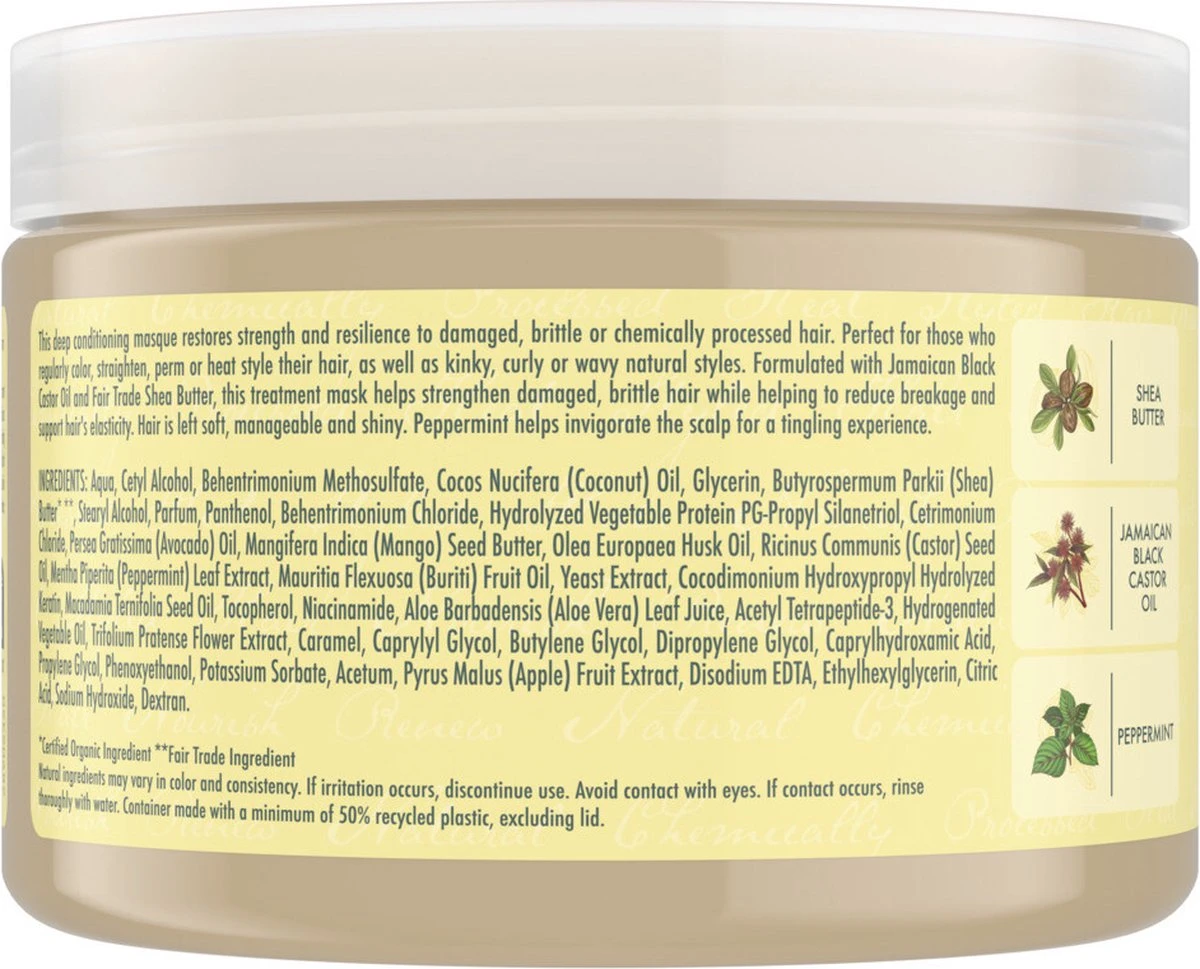 Shea Moisture Jamaican Black Castor Oil - Haarmasker Treatement Strenghten & Restore - 355 Ml - Afbeelding 10