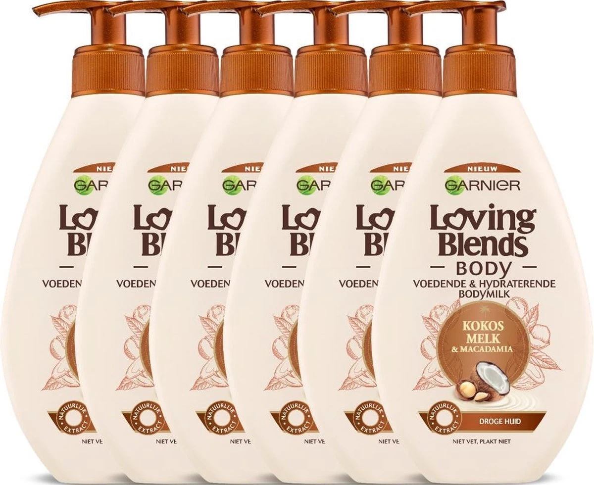 Garnier Loving Blends Body - Kokosmelk & Macadamia Bodymilk - 6 X 250 Ml - Voordeelverpakking