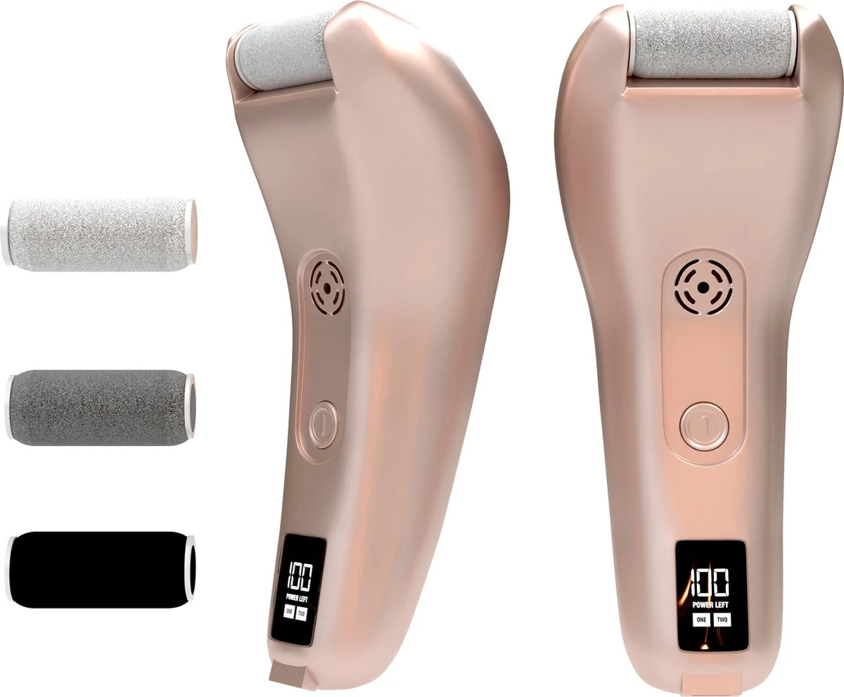 BAESS Elektrische Eeltverwijderaar - 3 Slijprollen - Afzuiging - Oplaadbaar - Goud