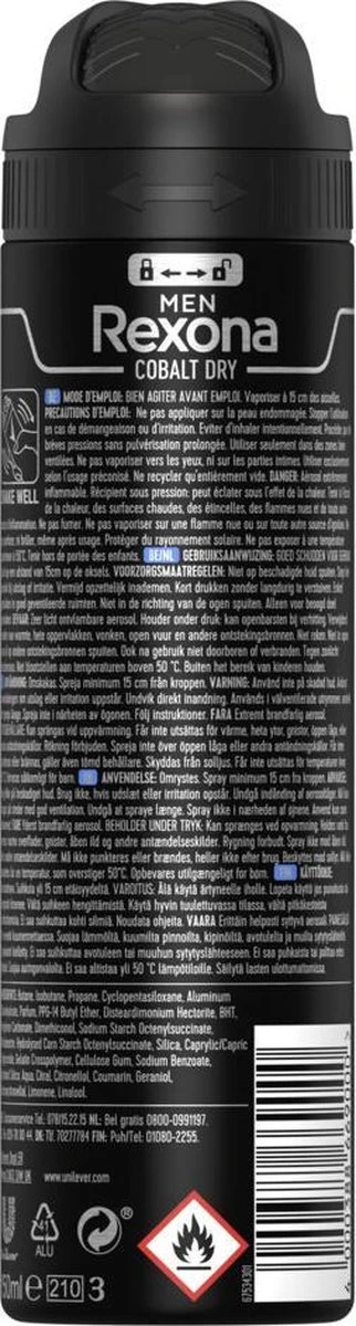 Rexona Men Cobalt Dry Anti-transpirant Spray - 6 X 150 Ml - Voordeelverpakking - Afbeelding 10