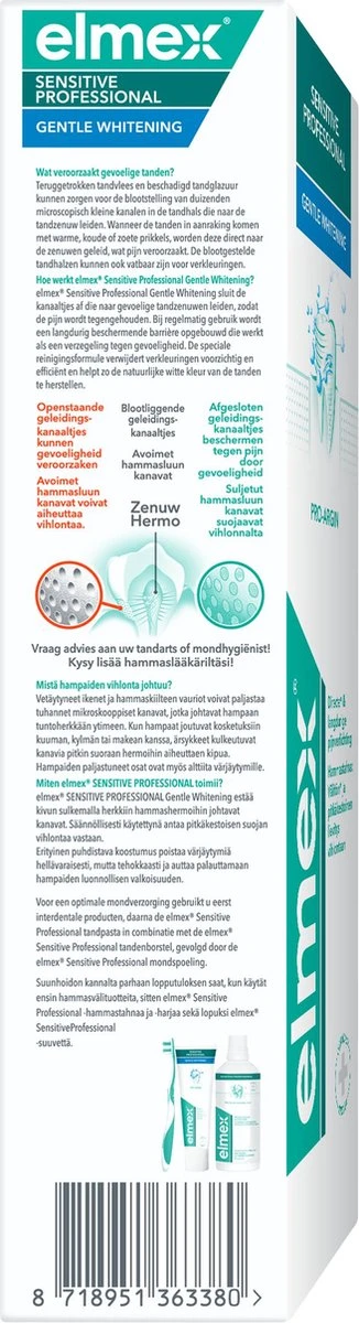 Elmex Sensitive Professional Gentle Whitening Tandpasta 4 X 75ml - Voor Gevoelige Tanden - Voordeelverpakking - Afbeelding 9