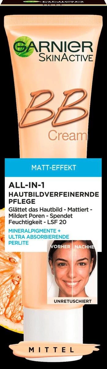 Garnier Skin Active Matte BB Cream - Medium (Duitse Versie) - Afbeelding 2