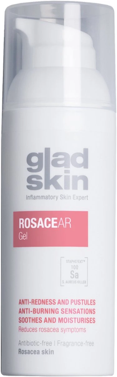 Gladskin ROSACEAR Gel 30ml - Gladskin ROSACEAR Gel 50ml - Klinisch Bewezen Effectief Tegen Roodheid, Droogheid En Branderig Gevoel - 74% Geeft Verbetering Van Symptomen Aan Na 4 Weken Gebruik - Met Staphefekt™