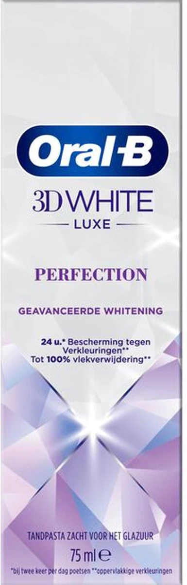 Oral B Oral-B 3D White Luxe Perfection - Voordeelverpakking 4 X 75 Ml -Tandpasta Verpakt In Gerecycleerd Karton - Afbeelding 7
