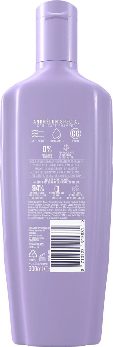 Andrélon Krul Care Shampoo - 6 X 300 Ml - Voordeelverpakking - Afbeelding 6