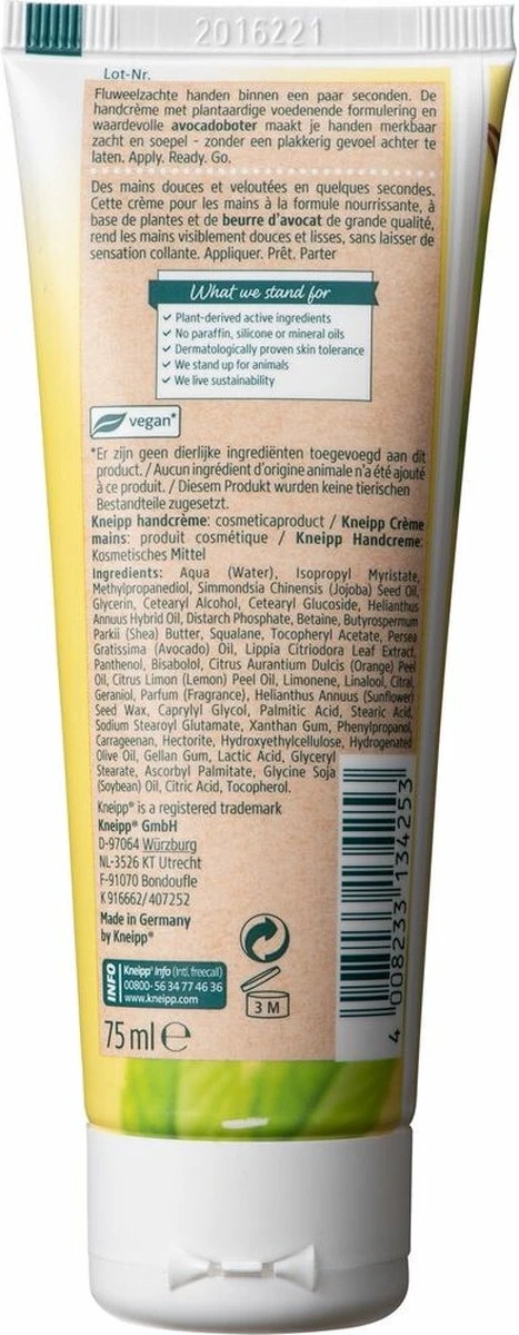 Kneipp Seconde - Handcrème - Citroenverbena Avocadoboter - Afbeelding 4