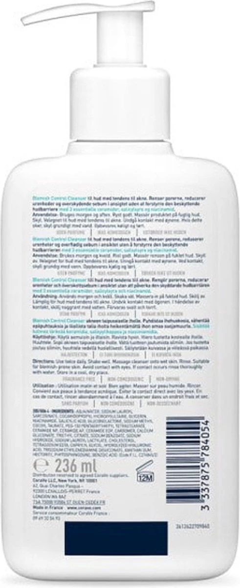 CeraVe Blemish Control Cleanser - 236ml - Gezichtsreiniger Voor Huid Met Neiging Tot Acne - Afbeelding 2
