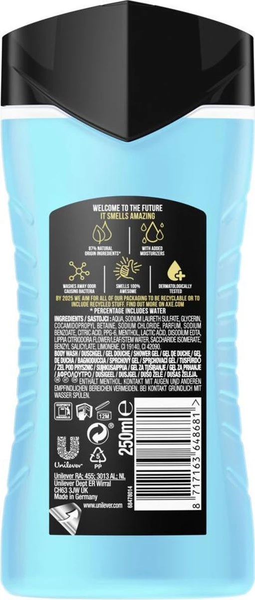 Axe Ice Chill 3-in-1 Douchegel - 6 X 250 Ml - Voordeelverpakking - Afbeelding 10