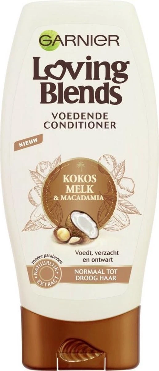Garnier Loving Blends Conditioner - Kokosmelk & Macadamia - Droog Haar - 6 X 250 Ml - Voordeelverpakking - Afbeelding 3