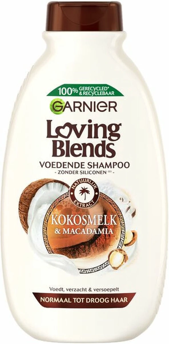 Garnier Loving Blends Voedende Shampoo - Kokosmelk & Macadamia - 6 X 300 Ml - Afbeelding 2