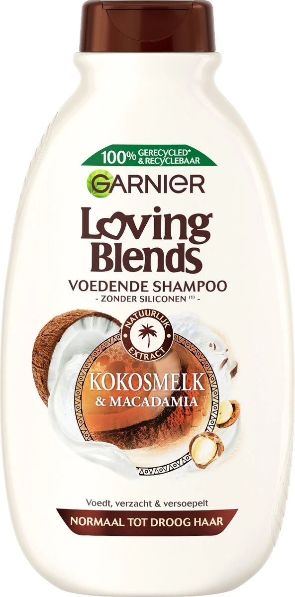 Garnier Loving Blends Voedende Shampoo - Kokosmelk & Macadamia - 6 X 300 Ml - Afbeelding 4