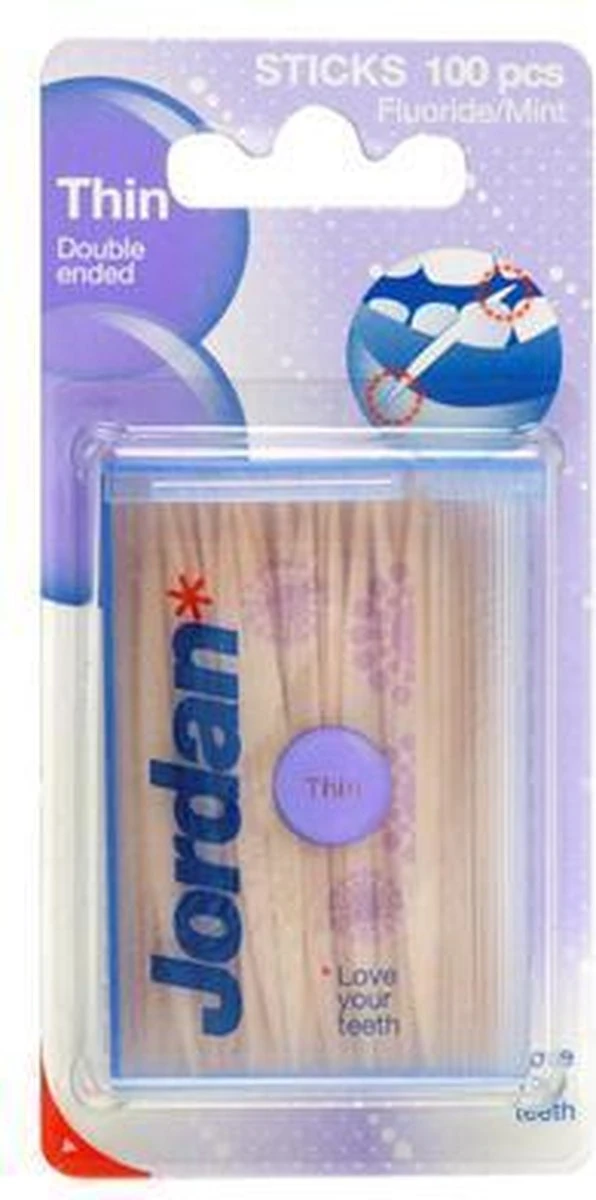 Jordan Tandenstoker Dun - 3x 100 Stuks - Voordeelverpakking - Afbeelding 2
