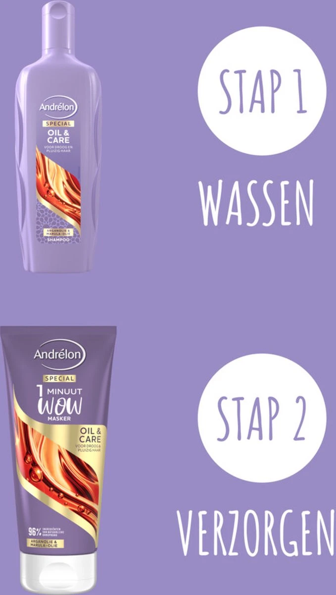Andrélon Oil & Care Haarmasker – 1 Minuut WOW Masker - 6 X 180 Ml – Voordeelverpakking - Afbeelding 8