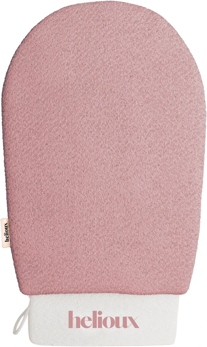 Helioux® Exfoliating Glove - Scrub Handschoen Washand - Voor Lichaam & Gezicht - Verwijderen Van Dode Huidcellen Of Zelfbruiner - Roze - Pink