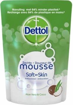 Dettol Handzeep Zachte Mousse - Antibacterieel - Navulling Magic Foam - Aloe Vera & Coco - 200 Ml