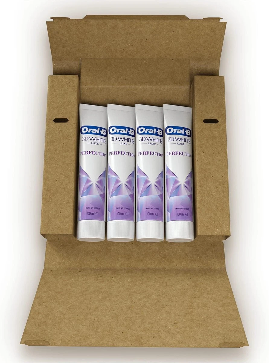 Oral B Oral-B 3D White Luxe Perfection - Voordeelverpakking 4 X 75 Ml -Tandpasta Verpakt In Gerecycleerd Karton - Afbeelding 6