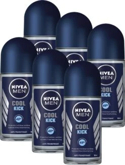 NIVEA MEN Cool Kick - 6 X 50 Ml - Voordeelverpakking - Deodorant Roller