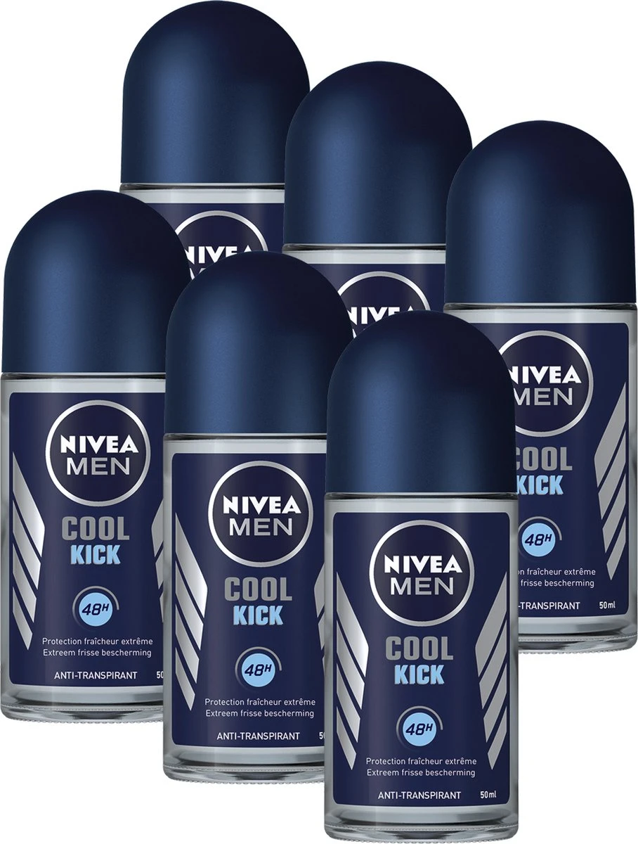 NIVEA MEN Cool Kick - 6 X 50 Ml - Voordeelverpakking - Deodorant Roller