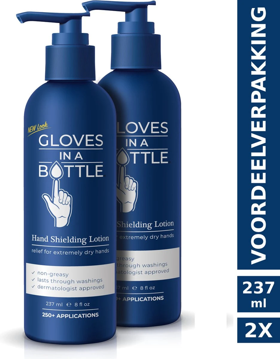 Gloves In A Bottle (GIAB) | Beschermende, Hydraterende, Herstellende Lotion | Droge, Schrale, Geïrriteerde Huid | Voordeelverpakking 2 X 237 Ml