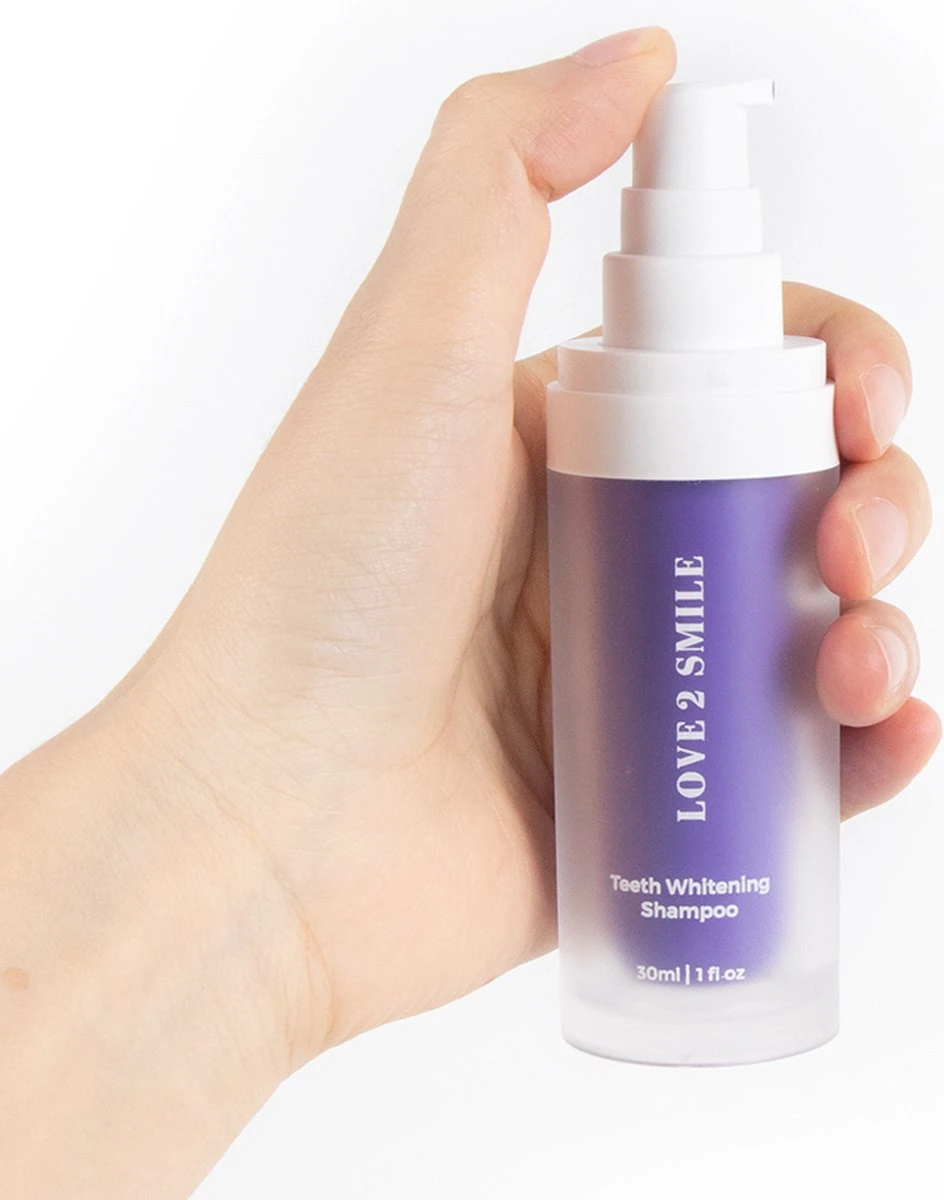 Love2smile Teeth Whitening Shampoo - De Natuurlijke Tandenbleker Van Nederland & België - Goedgekeurde Tandpasta - Teeth Whitening - Wittere Tanden - Zonder Peroxide - Afbeelding 3