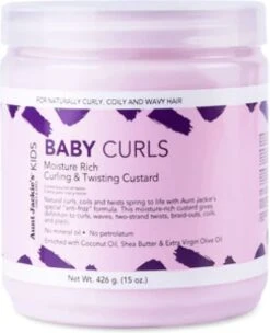 Aunt Jackies Girls Fabulous Curls & Coils Baby Girl Curls Moisture-Rich Curling & Twisting Custard 355 Ml