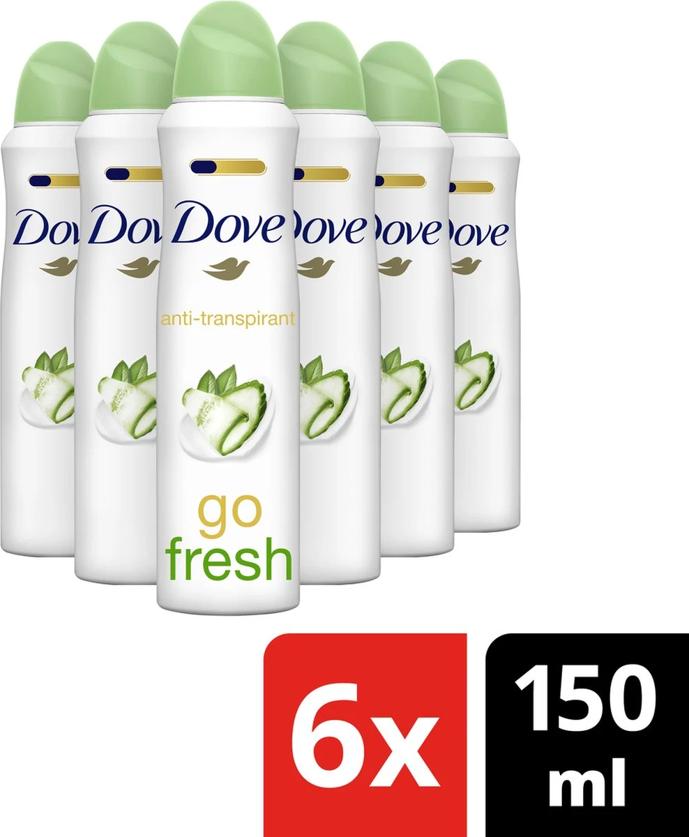 Dove Go Fresh Anti-transpirant Deodorant Spray Cucumber - 6 X 150 Ml - Voordeelverpakking - Afbeelding 9